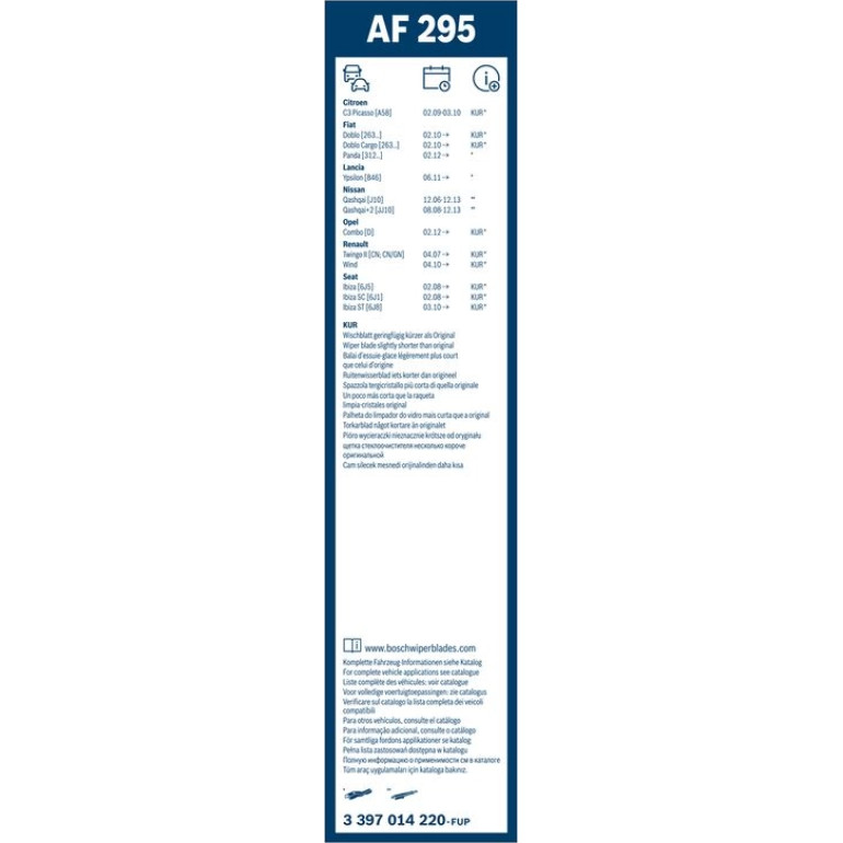 BOSCH AF 295 Scheibenwischer Aerofit 3 397 014 220
