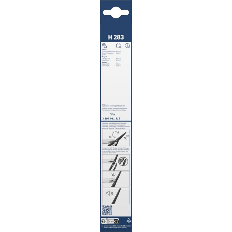 BOSCH H 283 Scheibenwischer Rear 3 397 011 812 BOSCH H 283 Scheibenwischer Rear 3 397 011 812
