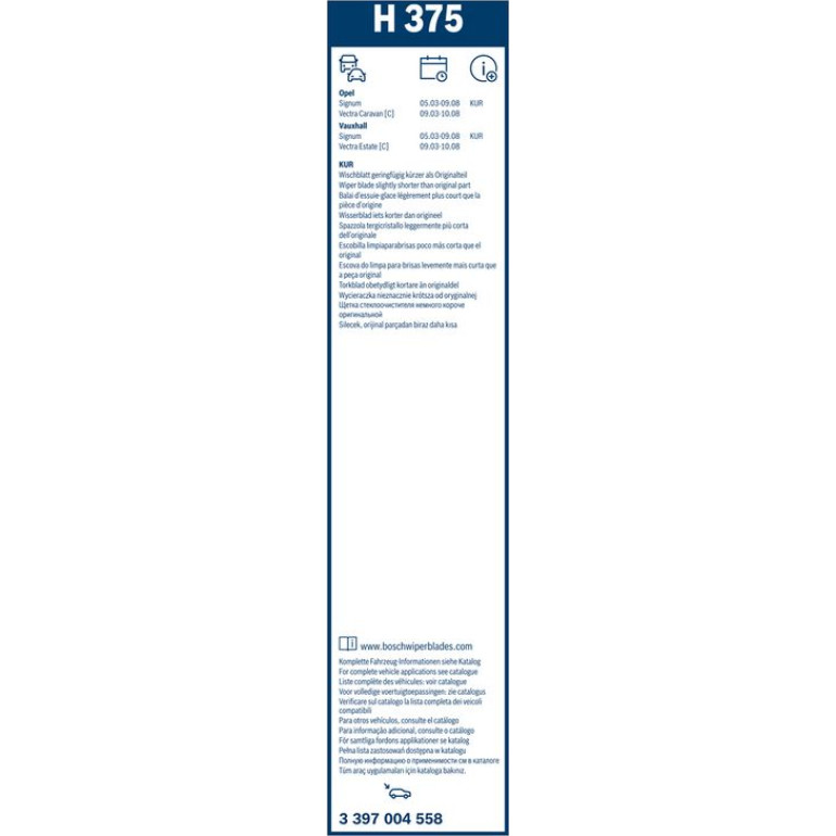 BOSCH H 401 Scheibenwischer Rear 3 397 004 558 BOSCH H 401 Scheibenwischer Rear 3 397 004 558