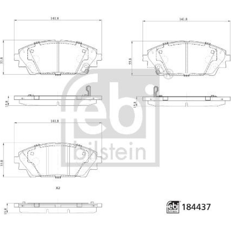 FEBI BILSTEIN 184437 Bremsbeläge FEBI BILSTEIN 184437 Bremsbeläge