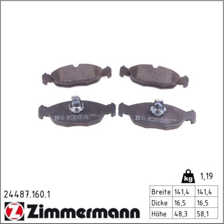 Bremsbelagsatz, Scheibenbremse 24487.160.1 Bremsbelagsatz, Scheibenbremse 24487.160.1