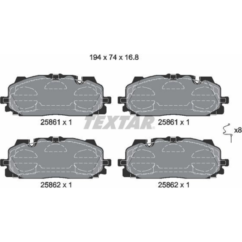 Bremsbelagsatz, Scheibenbremse 2586101
