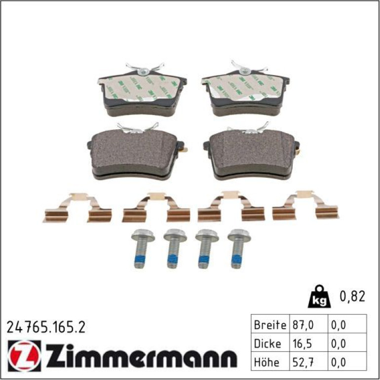 Bremsbelagsatz, Scheibenbremse 24765.165.2 Bremsbelagsatz, Scheibenbremse 24765.165.2