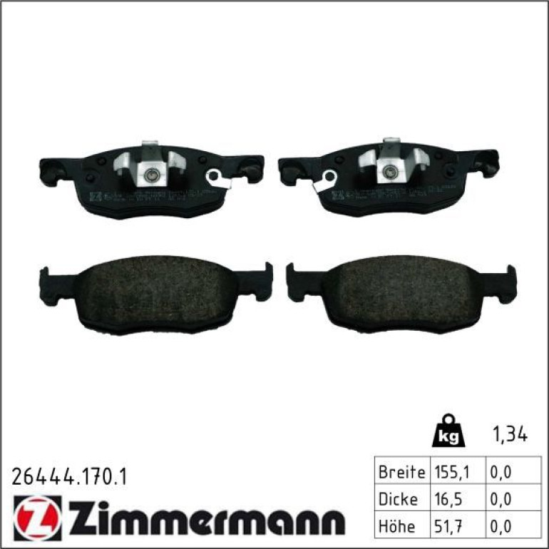 Bremsbelagsatz, Scheibenbremse 26444.170.1 Bremsbelagsatz, Scheibenbremse 26444.170.1