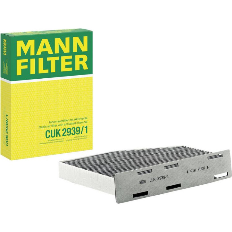 MANN-FILTER CUK 2939/1 Innenraumfilter, Aktivkohlefilter für Rechtslenker