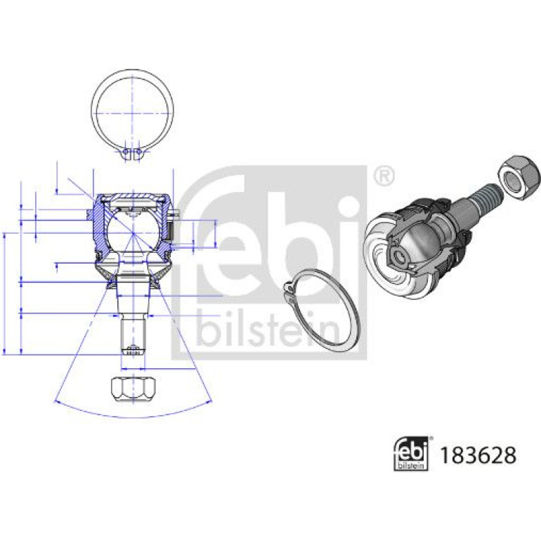 FEBI BILSTEIN 183628 Trag-/Führungsgelenk FEBI BILSTEIN 183628 Trag-/Führungsgelenk