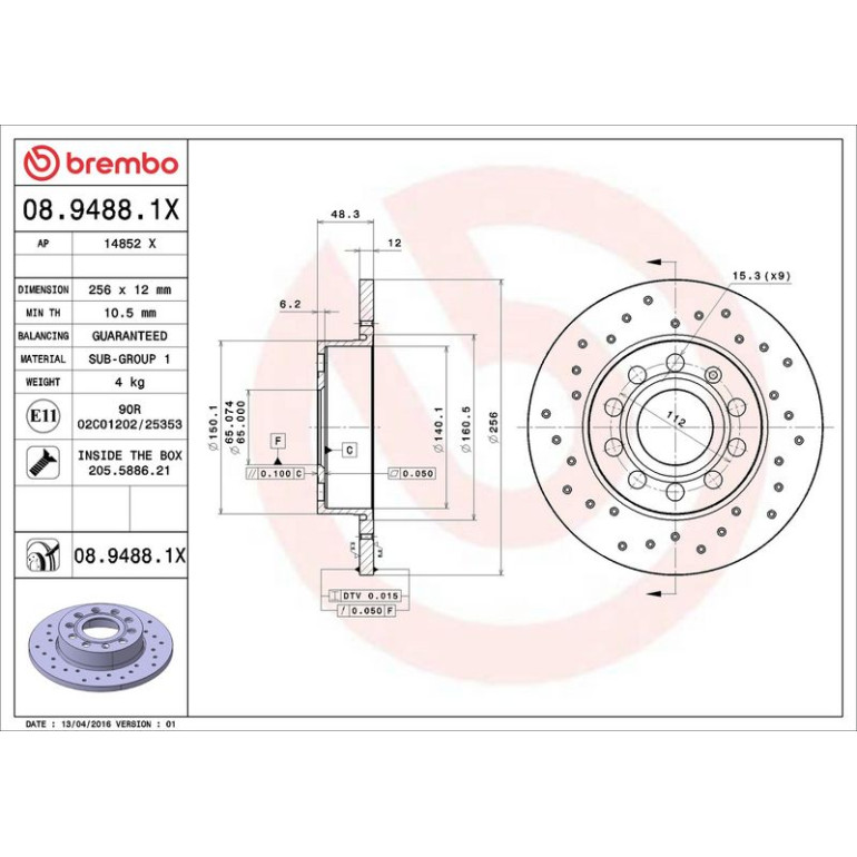 Bremsscheibe 08.9488.1X
