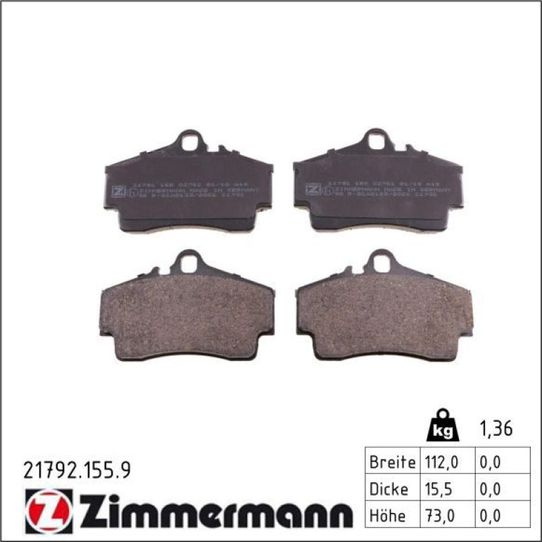 Bremsbelagsatz, Scheibenbremse 21792.155.9 Bremsbelagsatz, Scheibenbremse 21792.155.9