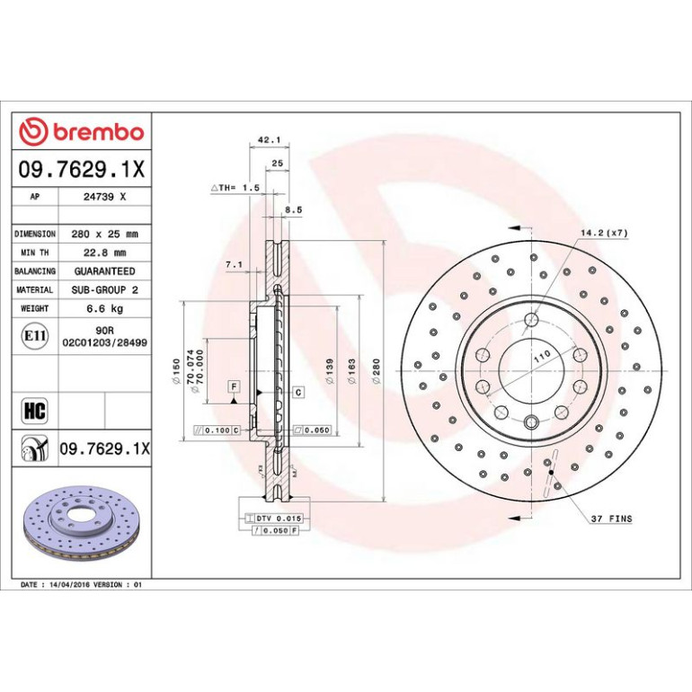 Bremsscheibe 09.7629.1X Bremsscheibe 09.7629.1X