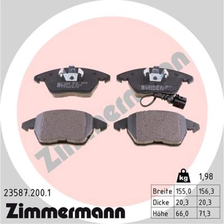 ZIMMERMANN COAT Z 600.3221.20 Bremsscheibe 288mm + 23587.200.1 Bremsbeläge inkl. Warnkontakt ZIMMERMANN COAT Z 600.3221.20 Bremsscheibe 288mm + 23587.200.1 Bremsbeläge inkl. Warnkontakt