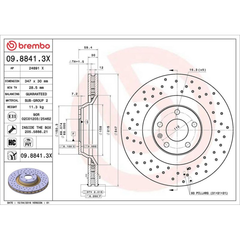 Bremsscheibe 09.8841.3X Bremsscheibe 09.8841.3X