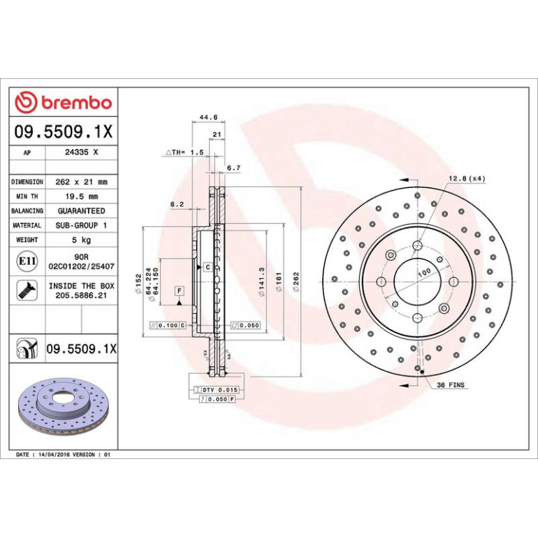 Bremsscheibe 09.5509.1X Bremsscheibe 09.5509.1X
