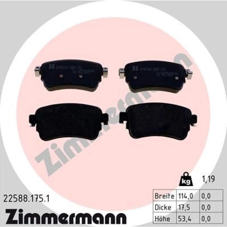 Bremsbelagsatz, Scheibenbremse 22588.175.1 Bremsbelagsatz, Scheibenbremse 22588.175.1