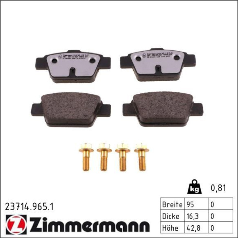 Bremsbelagsatz, Scheibenbremse 23714.965.1 Bremsbelagsatz, Scheibenbremse 23714.965.1