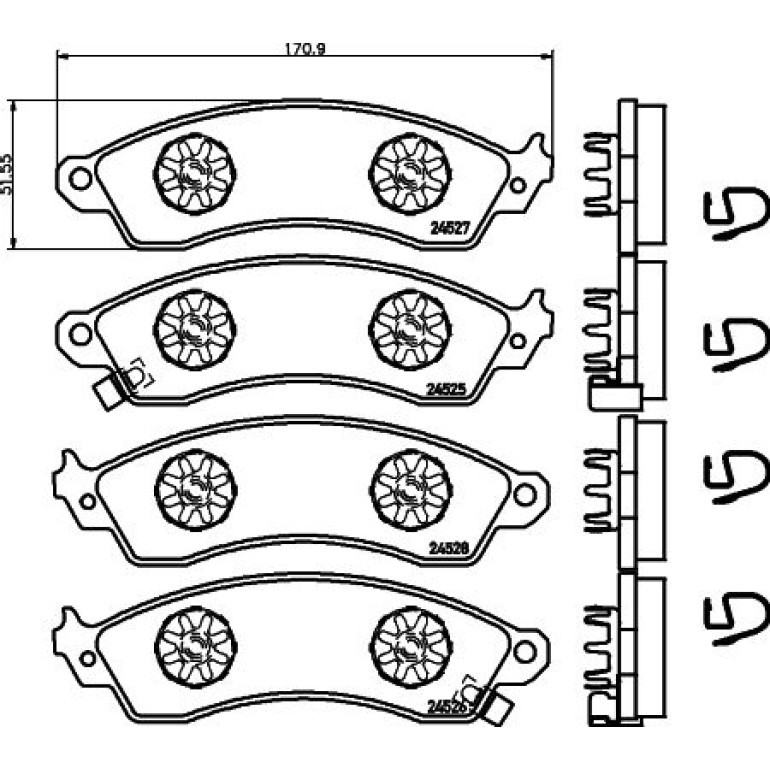Bremsbelagsatz, Scheibenbremse 8DB 355 021-031