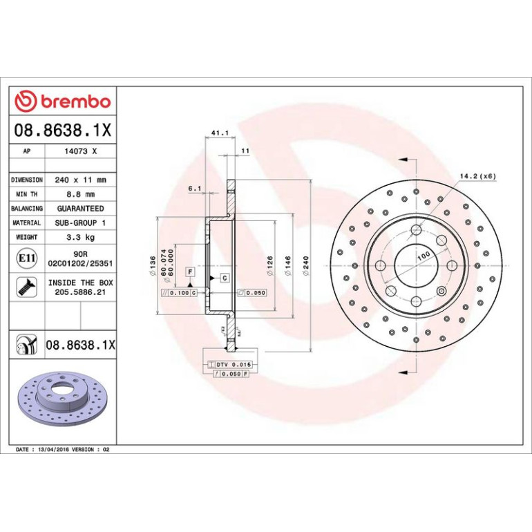 Bremsscheibe 08.8638.1X