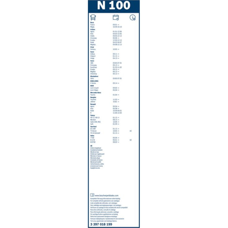 BOSCH N 100 Scheibenwischer Twin 3 397 018 199 BOSCH N 100 Scheibenwischer Twin 3 397 018 199