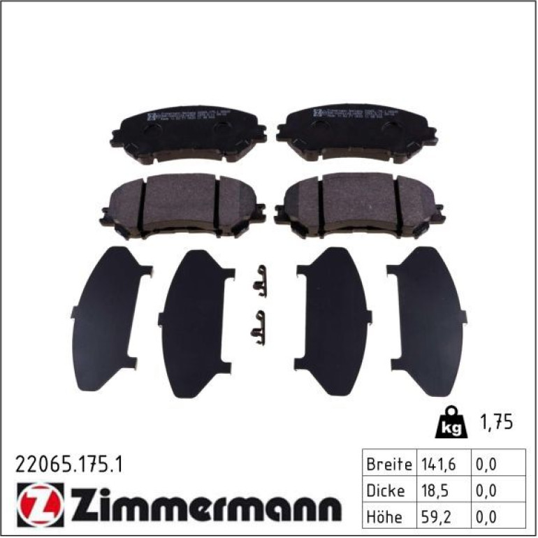 Bremsbelagsatz, Scheibenbremse 22065.175.1 Bremsbelagsatz, Scheibenbremse 22065.175.1
