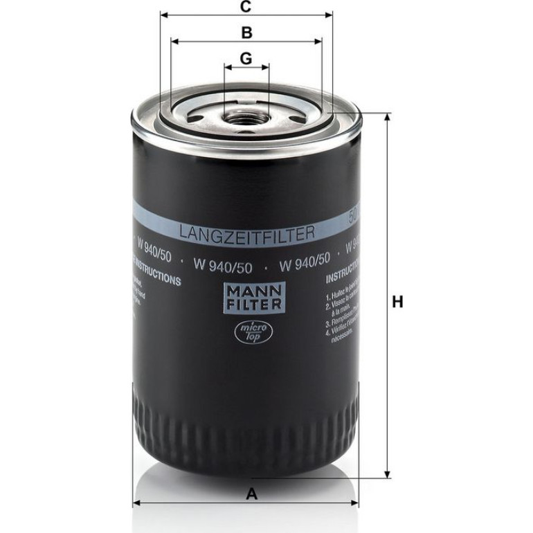 Ölfilter W 940/50 Ölfilter W 940/50
