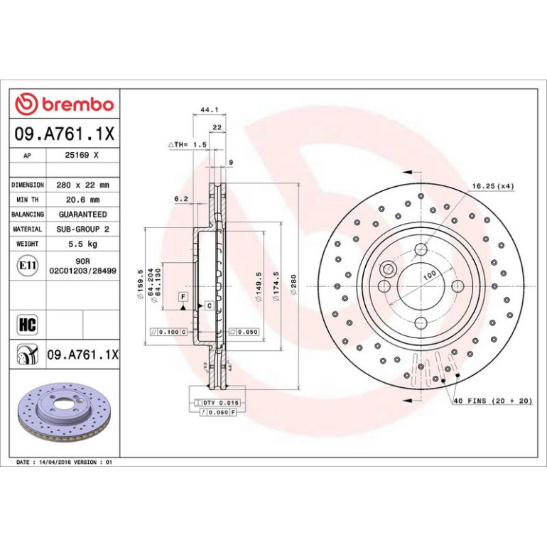 Bremsscheibe 09.A761.1X Bremsscheibe 09.A761.1X