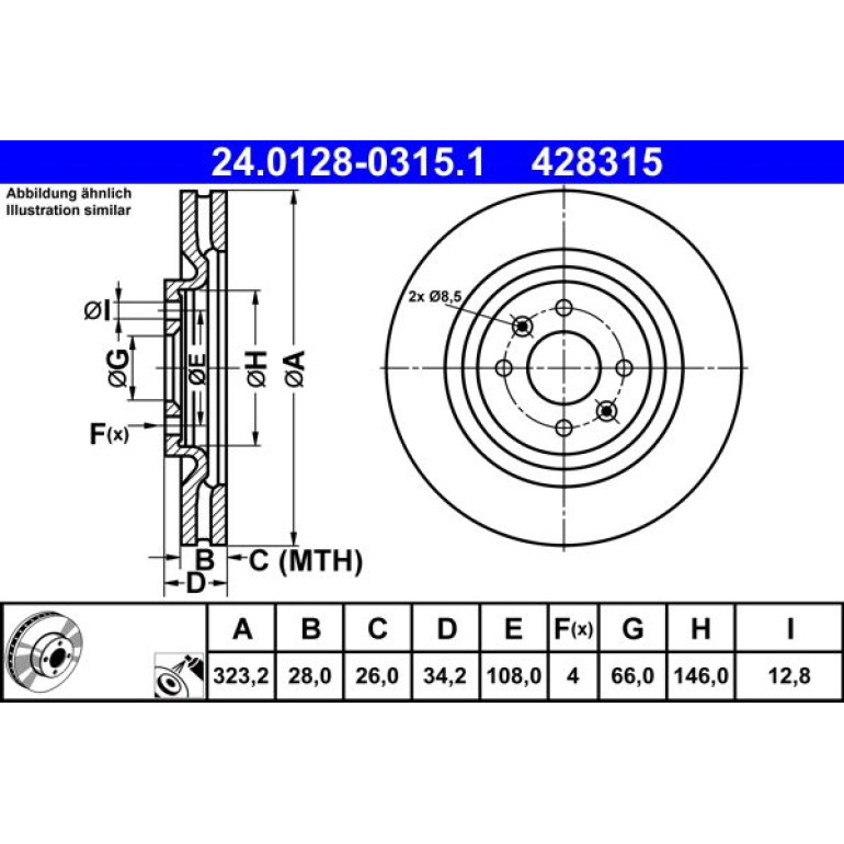 Bremsscheibe 24.0128-0315.1 Bremsscheibe 24.0128-0315.1