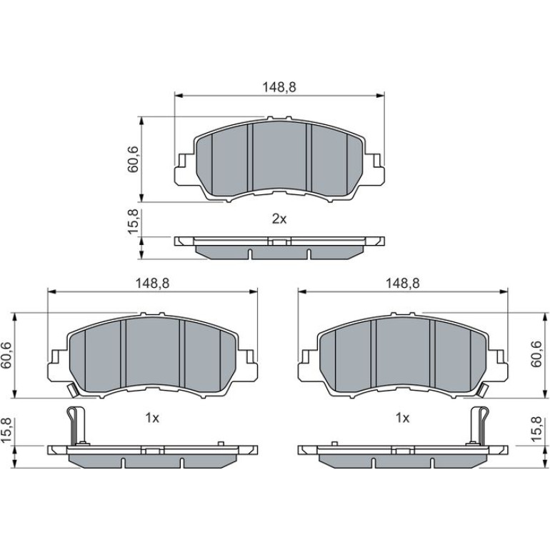 Bremsbelagsatz, Scheibenbremse 0 986 460 070 Bremsbelagsatz, Scheibenbremse 0 986 460 070
