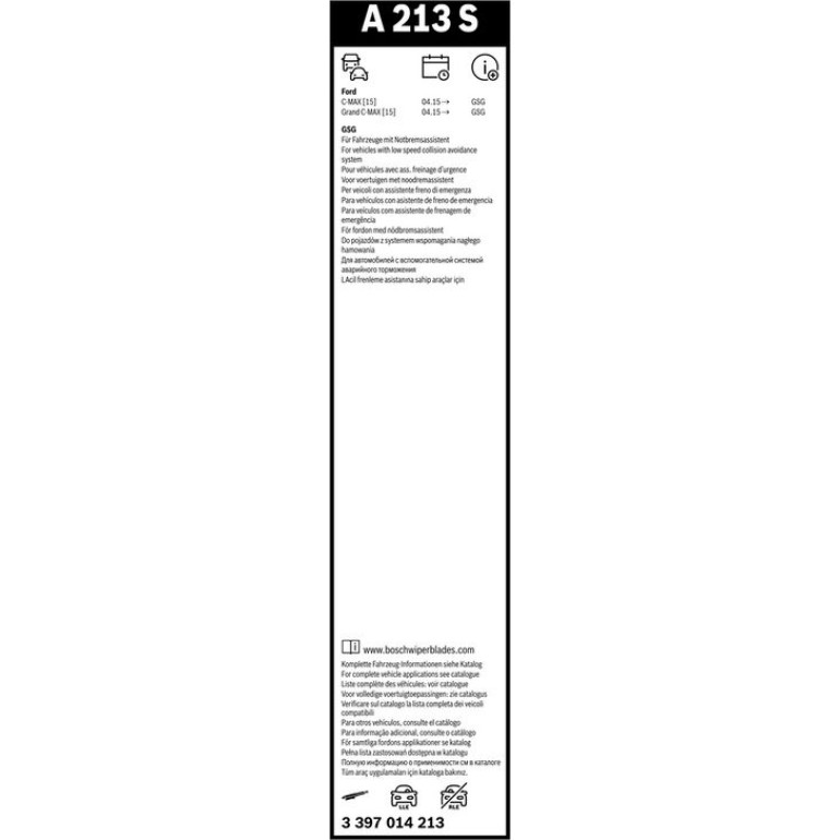 BOSCH A 213 S Scheibenwischer Aerotwin 3 397 014 213 BOSCH A 213 S Scheibenwischer Aerotwin 3 397 014 213
