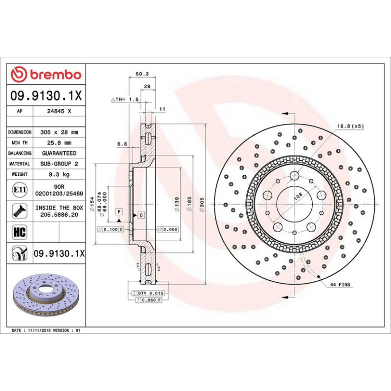 Bremsscheibe 09.9130.1X Bremsscheibe 09.9130.1X