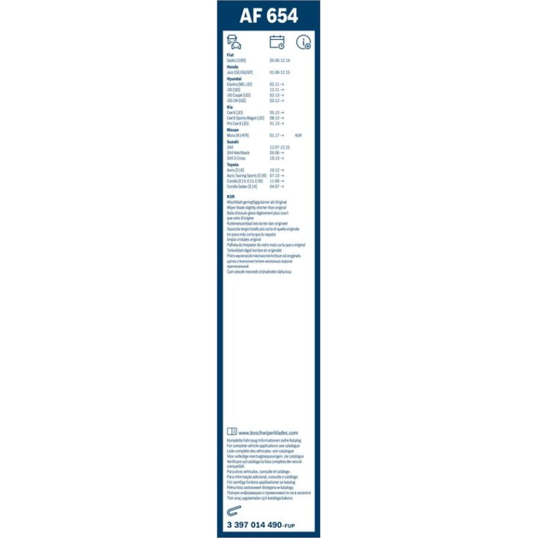 BOSCH AF 654 Scheibenwischer Aerofit 3 397 014 490 BOSCH AF 654 Scheibenwischer Aerofit 3 397 014 490