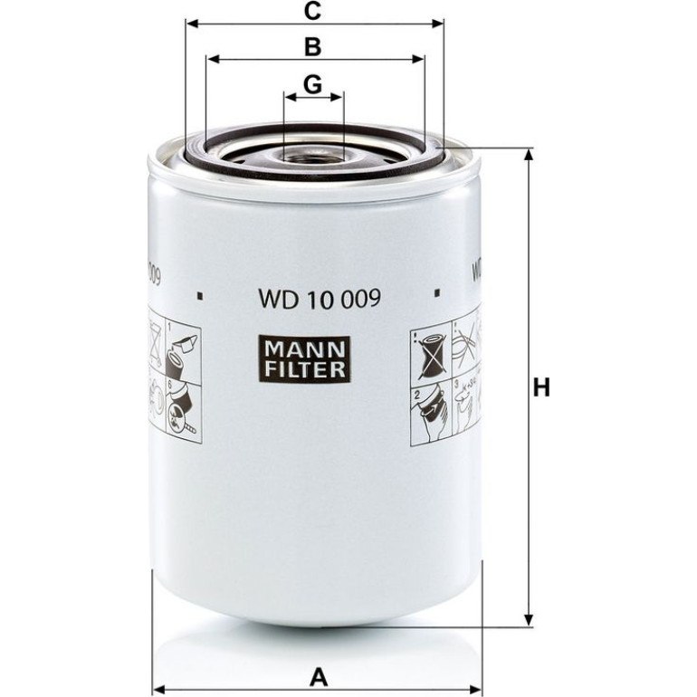 Filter, Arbeitshydraulik WD 10 009