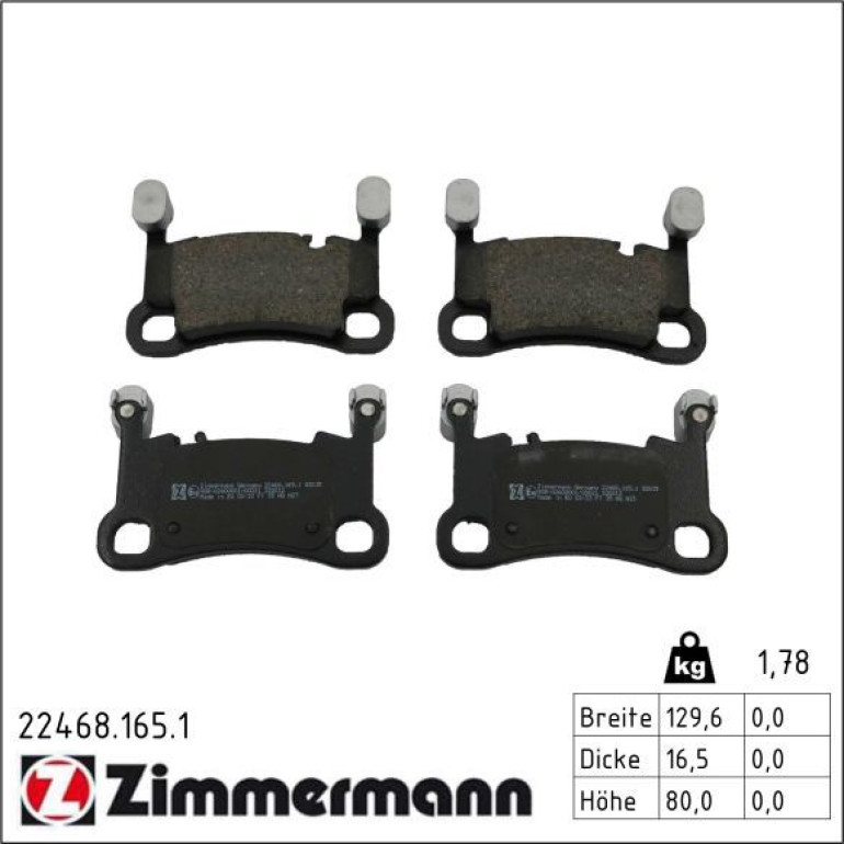 Bremsbelagsatz, Scheibenbremse 22468.165.1 Bremsbelagsatz, Scheibenbremse 22468.165.1