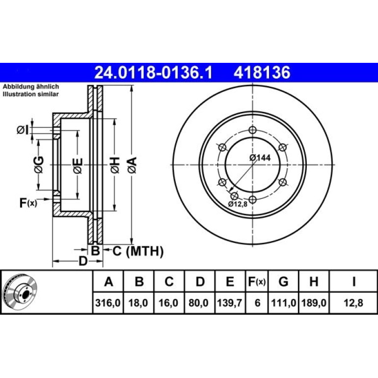 Bremsscheibe 24.0118-0136.1