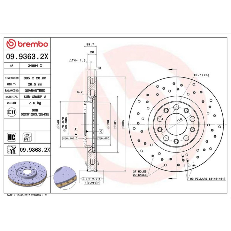 Bremsscheibe 09.9363.2X Bremsscheibe 09.9363.2X