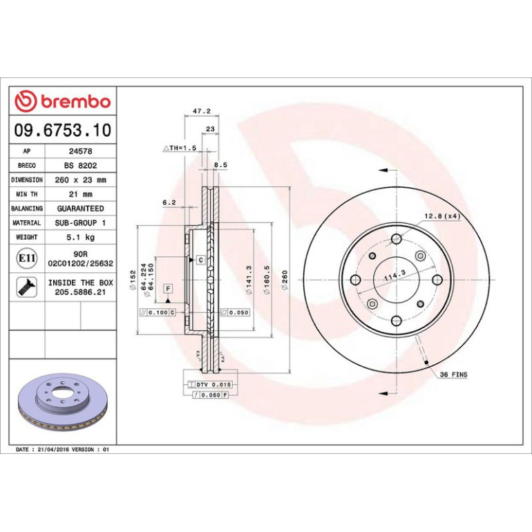 Bremsscheibe 09.6753.10