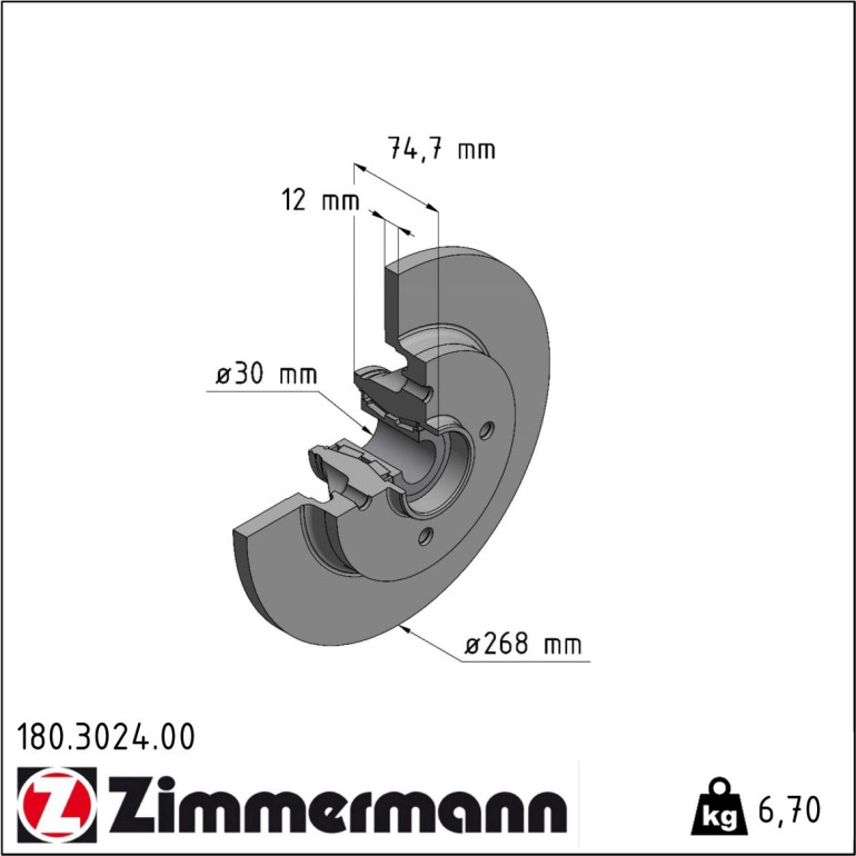 Bremsscheibe 180.3024.00