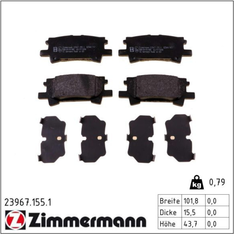 Bremsbelagsatz, Scheibenbremse 23967.155.1 Bremsbelagsatz, Scheibenbremse 23967.155.1
