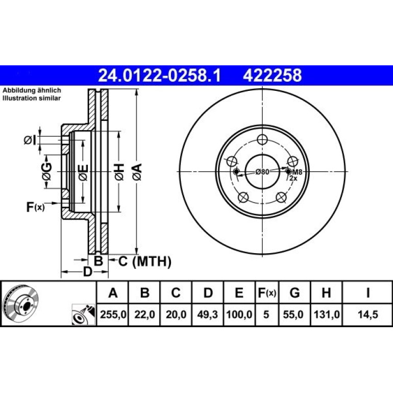 Bremsscheibe 24.0122-0258.1