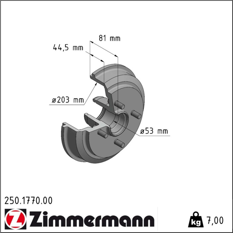 Bremstrommel 250.1770.00