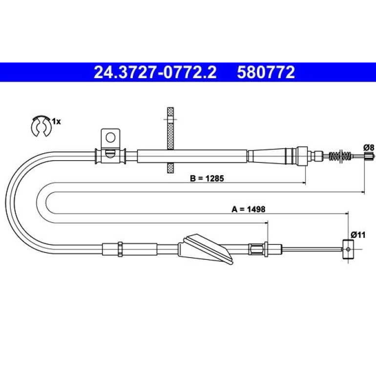 Seilzug, Feststellbremse 24.3727-0772.2 Seilzug, Feststellbremse 24.3727-0772.2