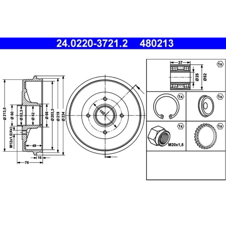 Bremstrommel 24.0220-3721.2