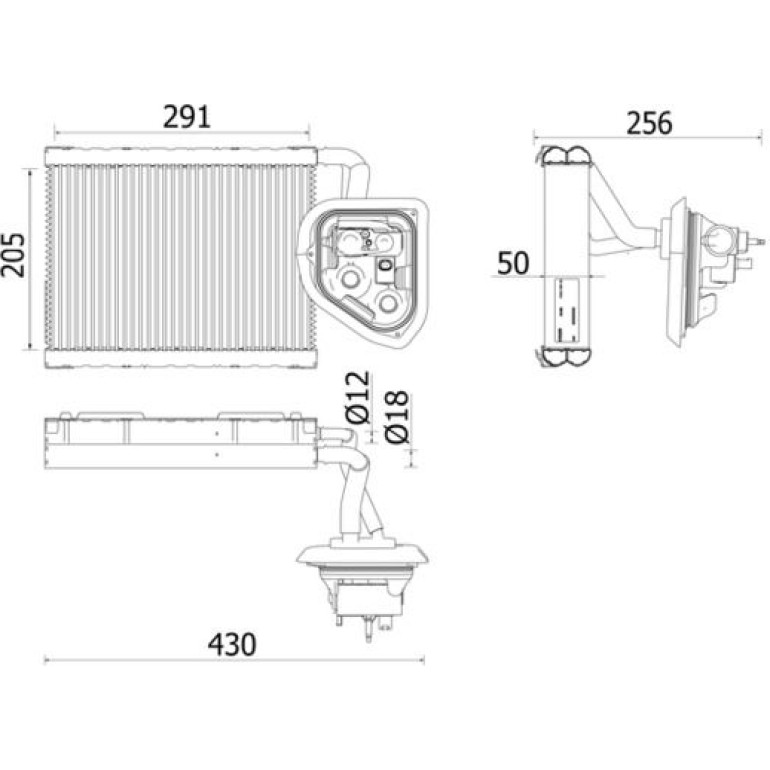Verdampfer, Klimaanlage AE 159 000P Verdampfer, Klimaanlage AE 159 000P