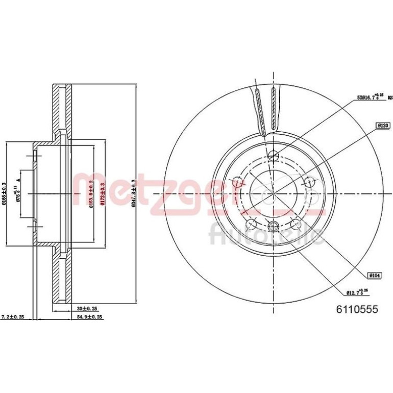 Bremsscheibe 6110555 Bremsscheibe 6110555
