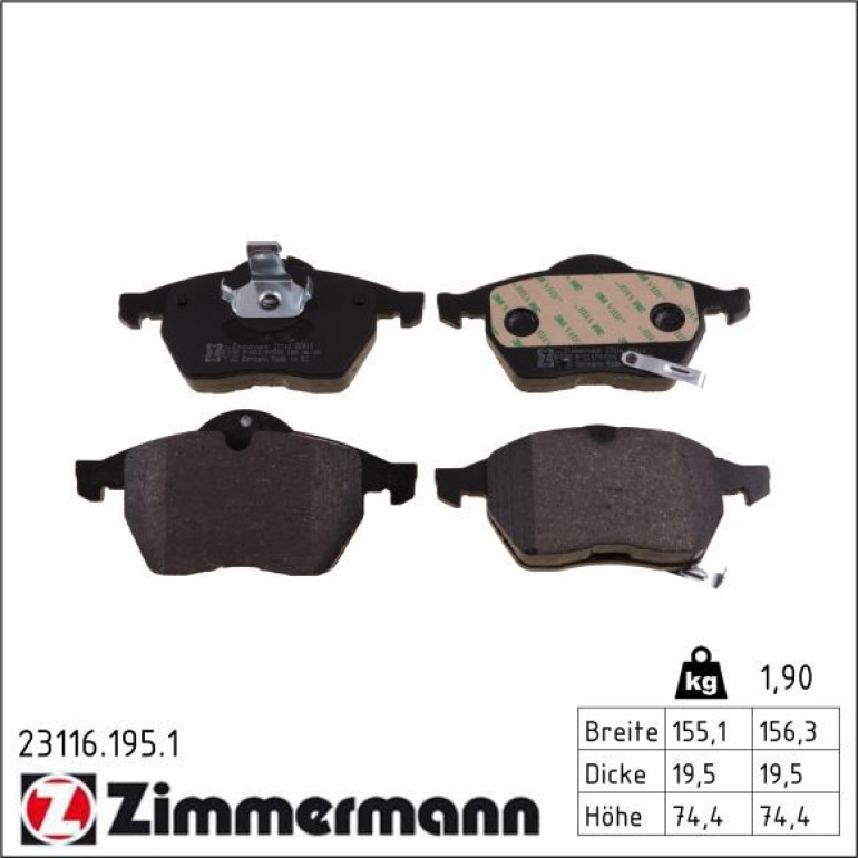 Bremsbelagsatz, Scheibenbremse 23116.195.1 Bremsbelagsatz, Scheibenbremse 23116.195.1