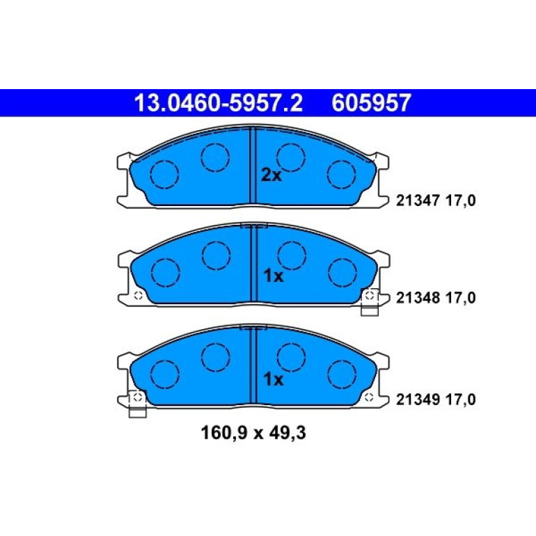 Bremsbelagsatz, Scheibenbremse 13.0460-5957.2