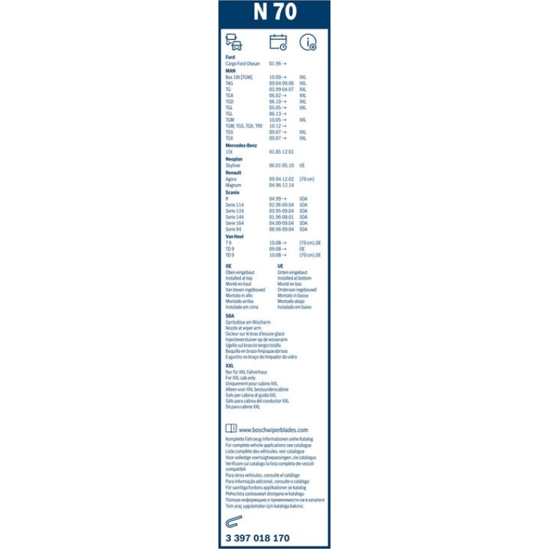 BOSCH N 70 Scheibenwischer Twin 3 397 018 170