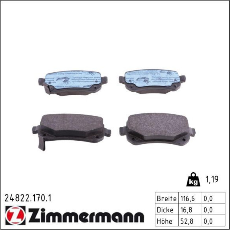 Bremsbelagsatz, Scheibenbremse 24822.170.1 Bremsbelagsatz, Scheibenbremse 24822.170.1