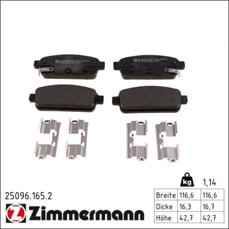 Bremsbelagsatz, Scheibenbremse 25096.165.2 Bremsbelagsatz, Scheibenbremse 25096.165.2