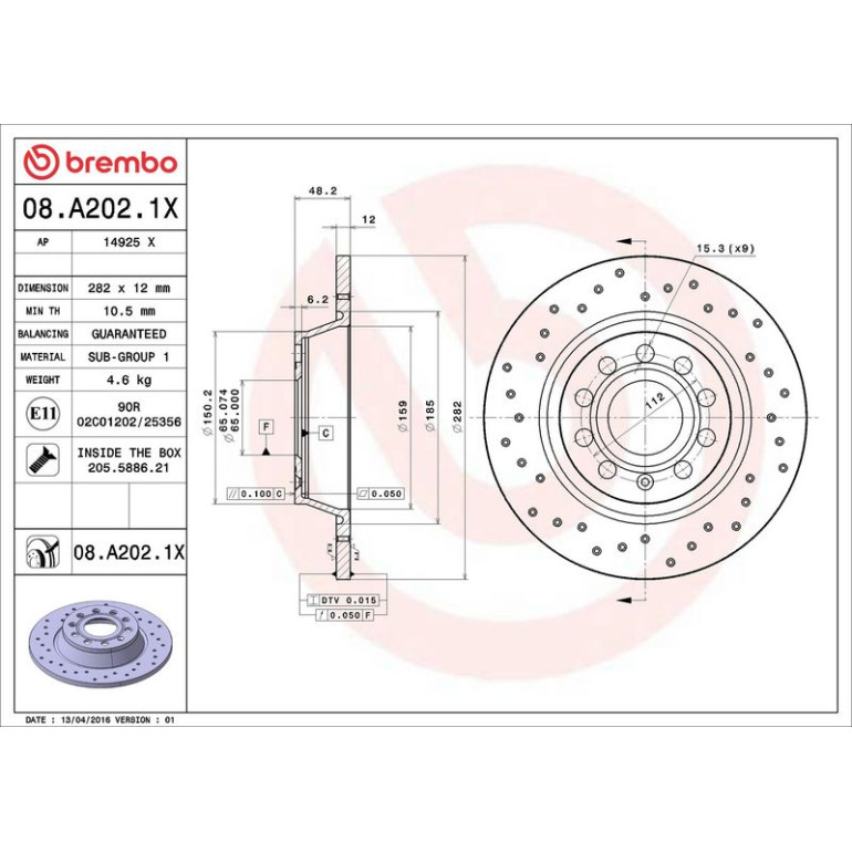 Bremsscheibe 08.A202.1X Bremsscheibe 08.A202.1X