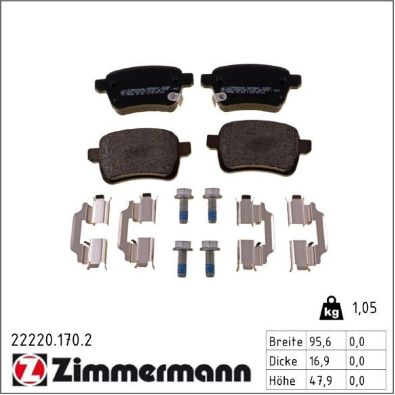 Bremsbelagsatz, Scheibenbremse 22220.170.2 Bremsbelagsatz, Scheibenbremse 22220.170.2