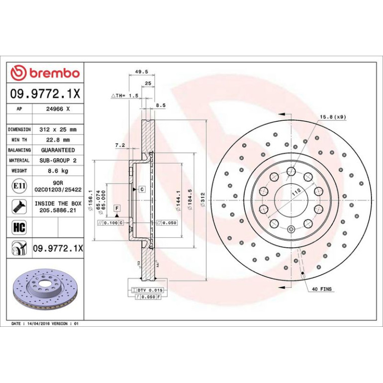 Bremsscheibe 09.9772.1X Bremsscheibe 09.9772.1X